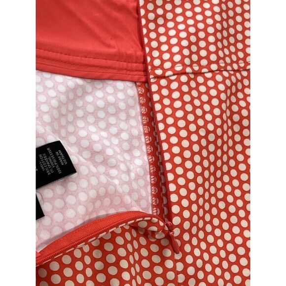 LANE BRYANT Women Stretch Cotton A-Line Flare Skirt Orange Polka Dot Size 20 - Picture 9 of 10